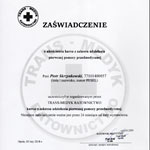 Zaświadczenie ukończenia kursu pierwszej pomocy przedmedycznej