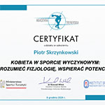 Certyfikat uczestnictwa w szkoleniu Instytutu Sportu - Kobieta w sporcie wyczynowym